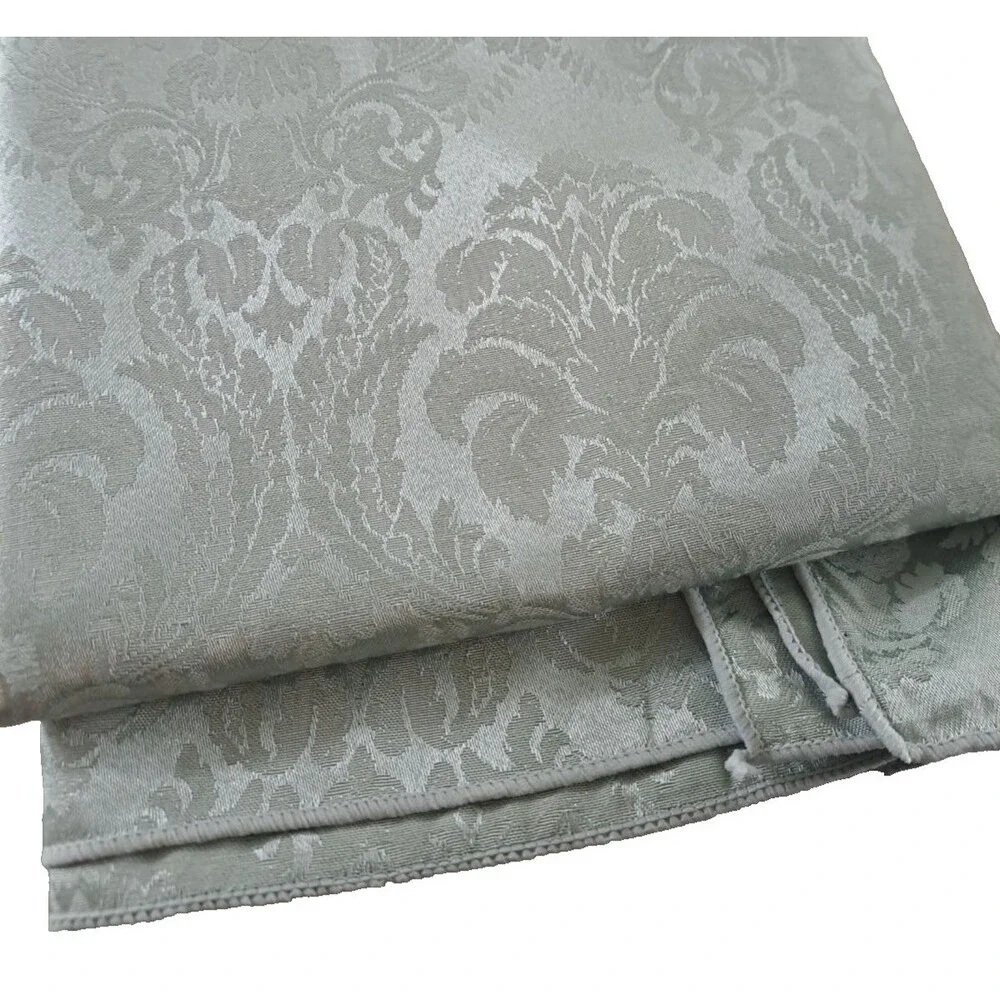 Vintage NEW Damask Tablecloth & 8 Napkins Sage Light Green 60x84 Taiwan Elegant